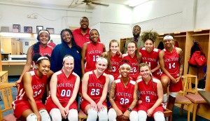 The Vol State Lady Pioneers after their final game in the 2019 NJCAA Region Seven Tournament