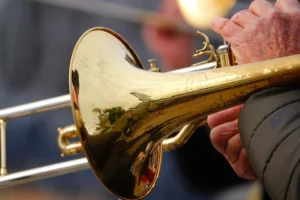Brass trumpet, jazz music festival